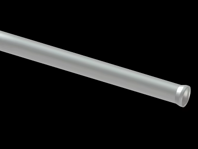 Shiny Silver Metal Tube on Black Background with Cylindrical Shape and Smooth Surface 3d model