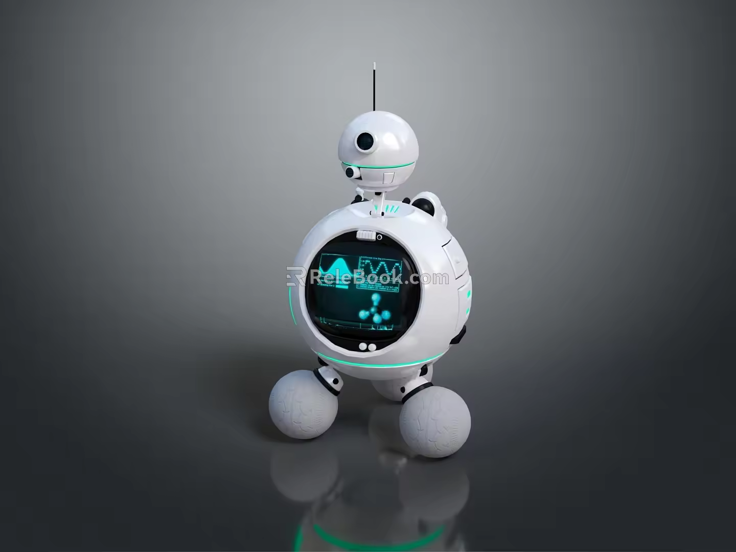 Robot Assistant Small Robot Butler Robot Butler Figure Game Figure 3d model