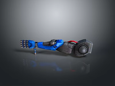 Futuristic Game Movie Character Mechanical Arm Design With Blue Gray Details And Joint Structure 3d model