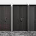 Modern Security Doors With Vertical Stripes Different Colors And Sleek Design 3d model