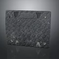 Industrial Metal Plate Surface With Diamond Pattern And Corner Holes