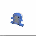 Blue Mechanical Gearbox With Transparent Cover Internal Gears And Connection Port