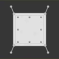 Metallic Cube Structure With Green Arrows And Mounting Brackets