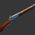 Vintage Style Shotgun With Wooden Stock And Silver Barrel Design