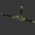 Modern Weapon Design With Silver Metal Components Black Grip And Long Rod Structure