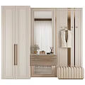 Modern Entryway Cabinet Sideboard With Mirror Hanger Bench And Decorative Drawer
