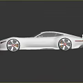Shiny Silver Sports Car With Sleek Body Reflective Surface And Rear Spoiler Design