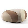 Comfortable Upholstered Sofa Stools In Gray Beige Brown Blue With Modern Rounded Design