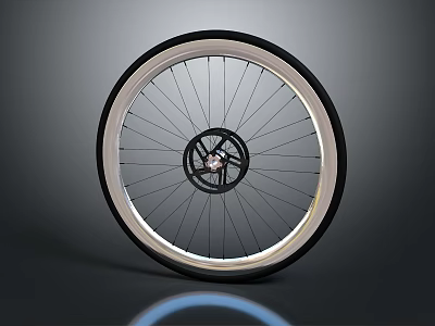 Modern Bicycle Wheel Design With Spokes And Hub On Dark Background 3d model