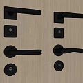 Black Modern Door Handles With Lock Plates On Light Wood Doors
