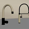 Modern White and Gold Faucets with Sleek Design for Home Kitchen Use