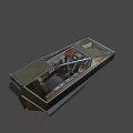 High Tech Sci Fi Weapon Control System With Red Indicators And Advanced Panels In Spaceship 3d model