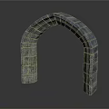 Detailed Stone Archway Architectural Component With Textured Gray Stone Blocks 3d model