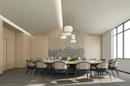 New Chinese-style private room box 3d model
