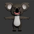 Cute Gray And White Koala Doll With Big Ears Open Arms And Smiling Face