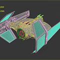 Detailed TIE Fighter Spacecraft Model With Distinctive Wing Structure In Cosmic Aerospace