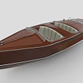 Vintage Wooden Boat With Leather Seats And Shiny Deck For Recreational Use
