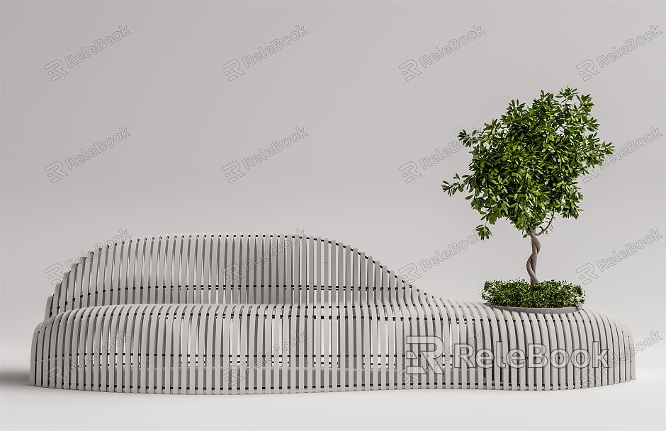 Modern Tree Pool Landscape Special-shaped Bench Tree Pool model