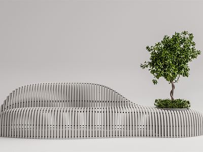 Modern Tree Pool Landscape Special-shaped Bench Tree Pool model