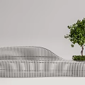 Modern Tree Pool Landscape Special-shaped Bench Tree Pool 3d model