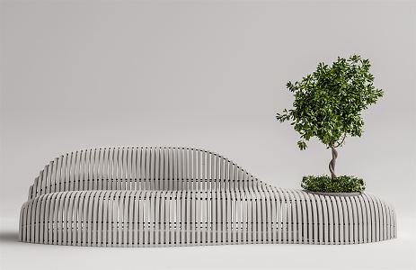 Modern Tree Pool Landscape Special-shaped Bench Tree Pool 3d model