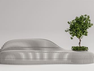 Modern Tree Pool Landscape Special-shaped Bench Tree Pool 3d model