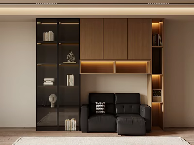 Modern Simple Bookcase Book Decoration Folding Sofa 3d model