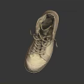 High Top Beige Casual Boots With Lace Up Design And Textured Outdoor Sole