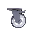 Industrial Equipment Heavy Duty Gray Casters With White Wheels And Locking Brakes