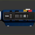 Sangy Blue Electronic Device With Red Yellow Stripes Time Display And Projection Lens