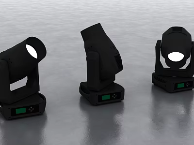 Black Moving Head Decorative Stage Lights With Green Indicator For Events 3d model