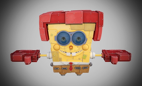 Spongebob robot mecha toy robot cyberpunk robot 3d model