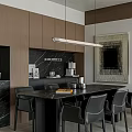 Modern Living And Dining Room Interior With Sofa Dining Table Rug And Window Blinds