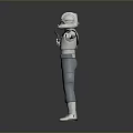Futuristic Game Movie Character In Gray And White Uniform With Helmet And Arms Outstretched Pose