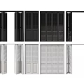 Modern Interior Folding Doors With Black And White Louvered Panel Designs 3d model