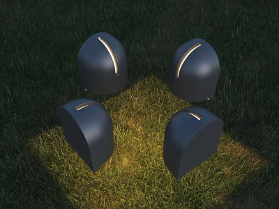 Modern Outdoor Garden Lights Illuminating Grass With Stylish Design 3d model