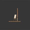 Wooden Display Stand With Blackboard Artworks And Easels For Home Decor