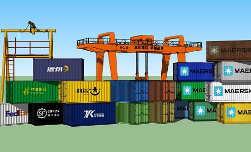 Container Gantry Crane for Modern Container Freight Terminal 3d model