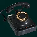 Vintage Rotary Dial Telephone With Classic Black Design And Brass Number Buttons