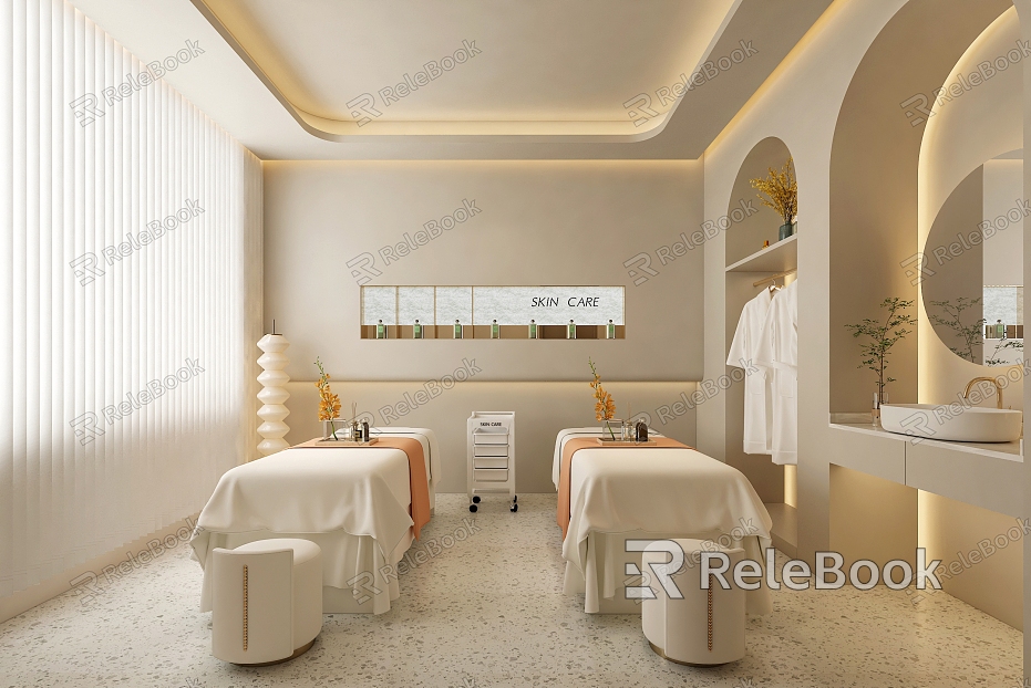 Beauty spa private room massage bed beauty nail salon model