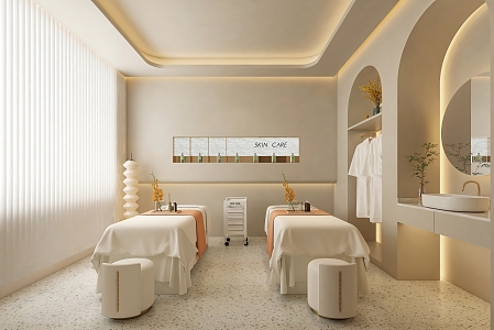 Beauty spa private room massage bed beauty nail salon 3d model