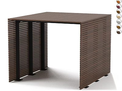 Brown Wooden Style Striped Canopy With Sturdy Structure For Outdoor Use 3d model