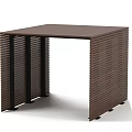 Brown Wooden Style Striped Canopy With Sturdy Structure For Outdoor Use