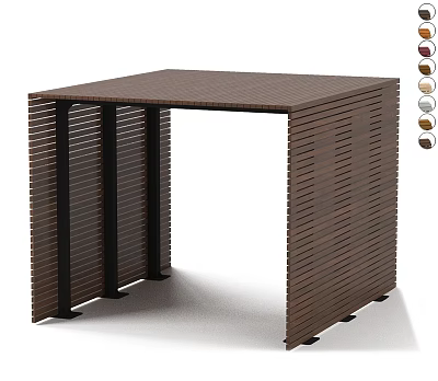 Brown Wooden Style Striped Canopy With Sturdy Structure For Outdoor Use 3d model