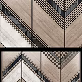 Wood Marble Chevron Pattern Wall Design With Modern Geometric Accents 3d model