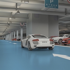 Underground parking garage 3d model