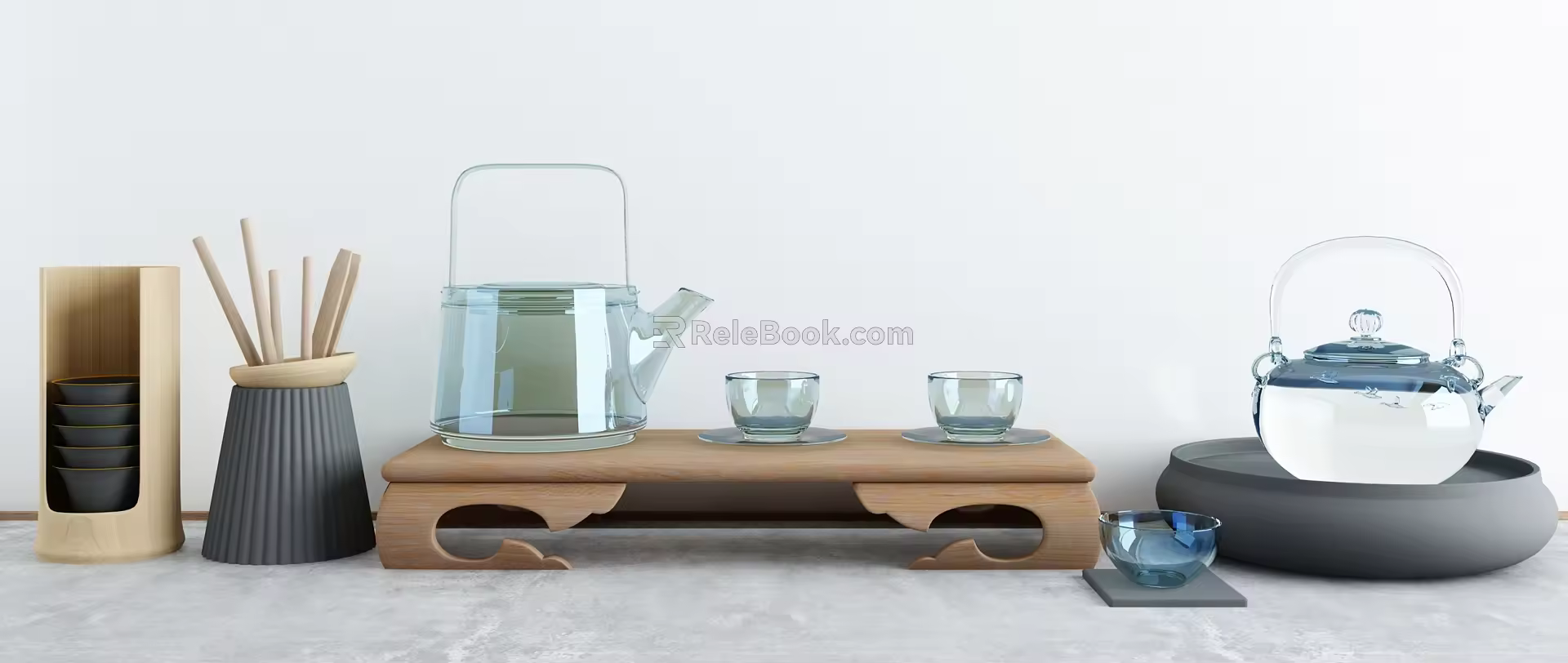 New Chinese Tea Set Tea Set 3d model