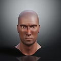 3D Character Male Head Model Design With Realistic Facial Features And Dark Background