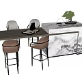 Nakajima Table and Chair Bar Table and Chair Combination Desktop Ornaments 3d model
