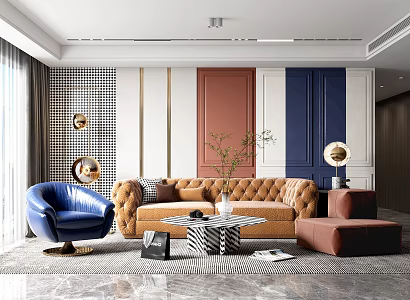 modern living room living room sofa 3d model